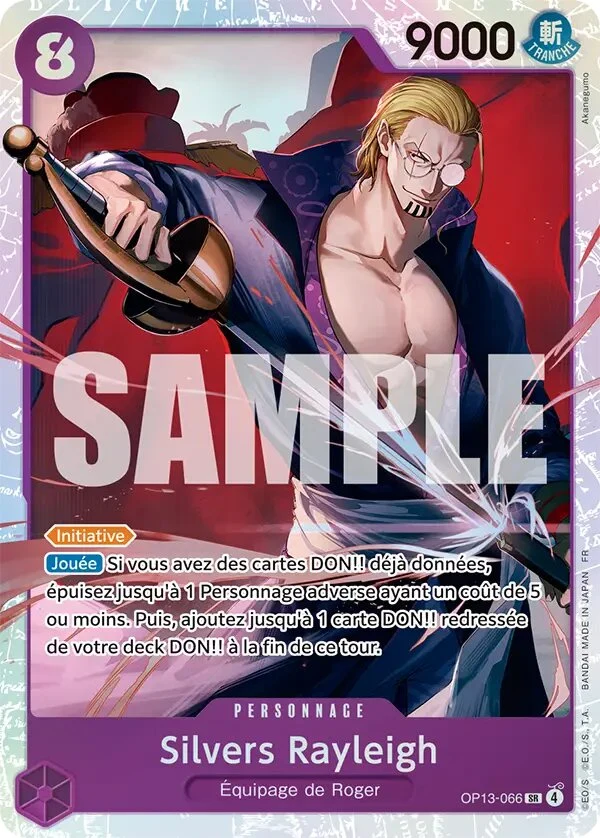 Carte One Piece française Silvers Rayleigh OP13-066 SR