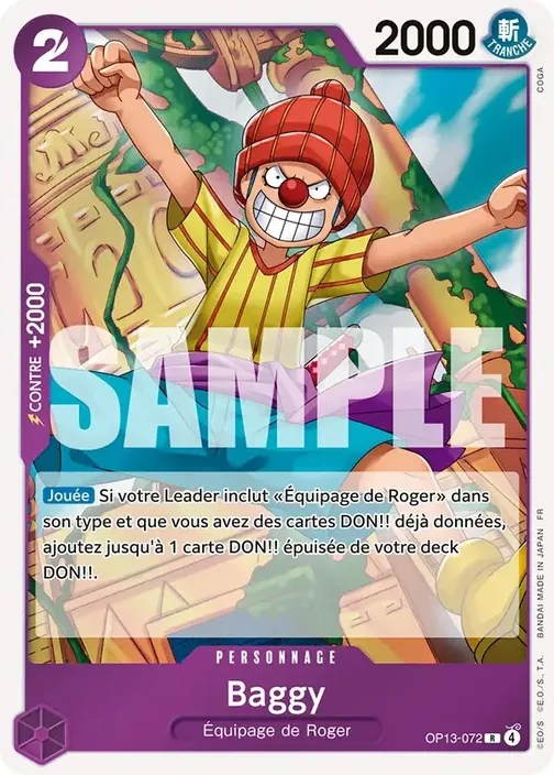 Carte One Piece française OP13-072 Baggy