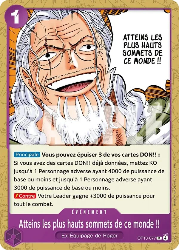 Carte One Piece française Atteins les plus hauts sommets de ce monde !! OP13-077 C