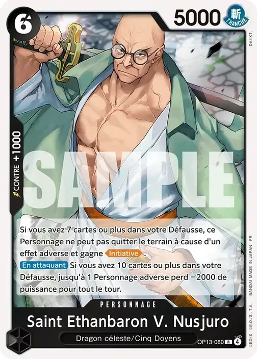 Carte One Piece française OP13-080 Saint Ethanbaron V. Nusjuro