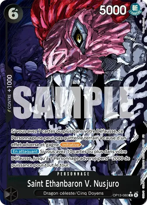 Carte One Piece française OP13-080 Saint Ethanbaron V. Nusjuro (version 2)
