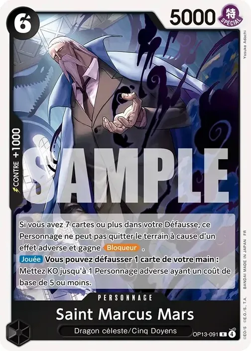 Carte One Piece française OP13-091 Saint Marcus Mars