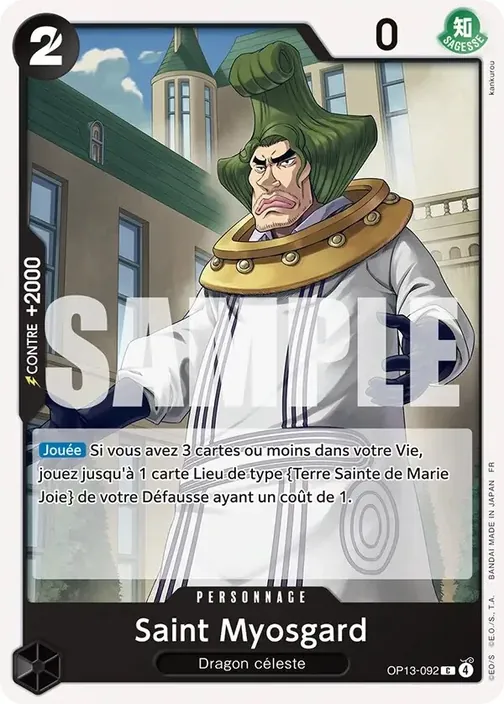 Carte One Piece française OP13-092 Saint Myosgard