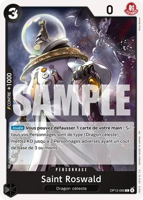 Carte One Piece française OP13-095 Saint Roswald
