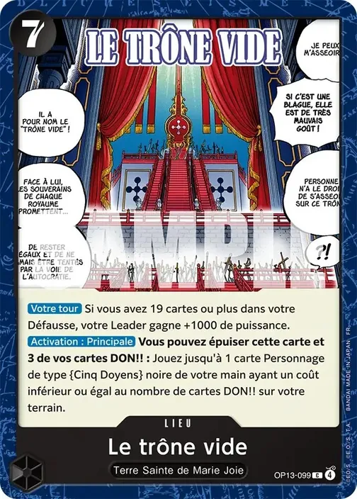 Carte One Piece française OP13-099 Le trône vide
