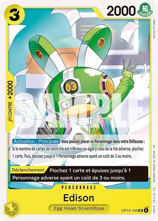 Carte One Piece française OP13-102 Edison