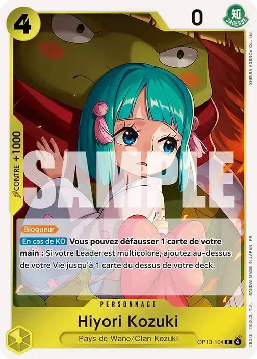 Carte One Piece française OP13-104 Hiyori Kozuki