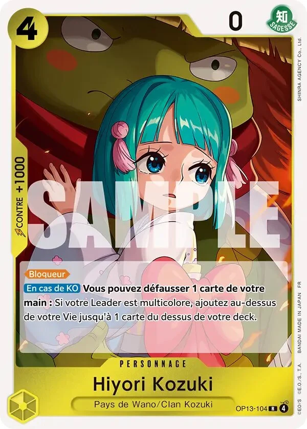 Carte One Piece française Hiyori Kozuki OP13-104 R