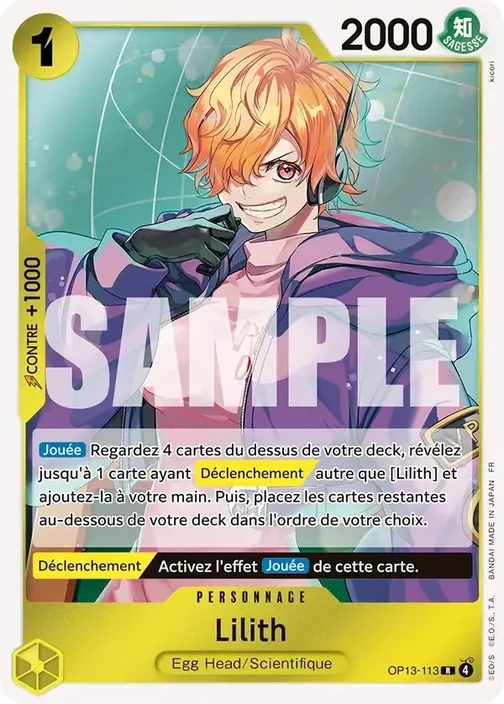 Carte One Piece française OP13-113 Lilith