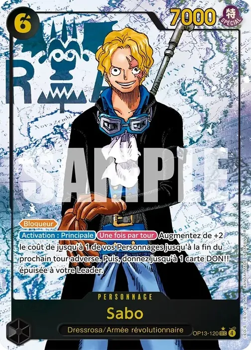 Carte One Piece française OP13-120 Sabo (version 2)