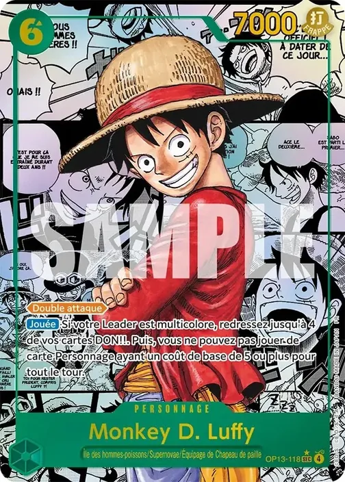 Carte One Piece française OP13-118 Monkey D. Luffy (version 3)