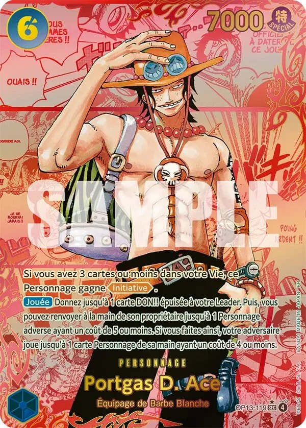 Carte One Piece française Portgas D. Ace OP13-119 SEC