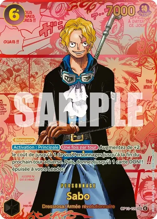 Carte One Piece française OP13-120 Sabo (version 4)
