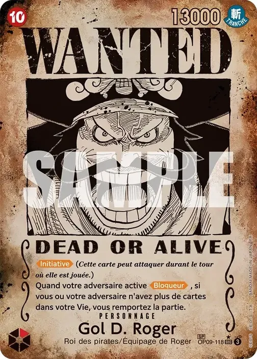 Carte One Piece française OP09-118 Gol D. Roger (version 4)