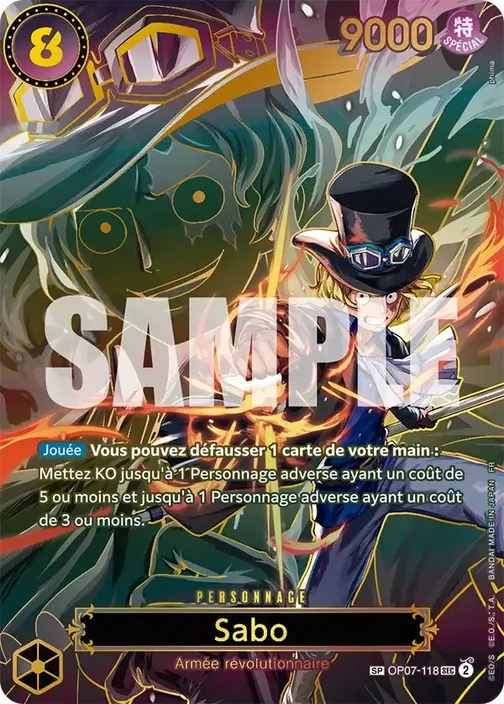 Carte One Piece française OP07-118 Sabo (version 3)
