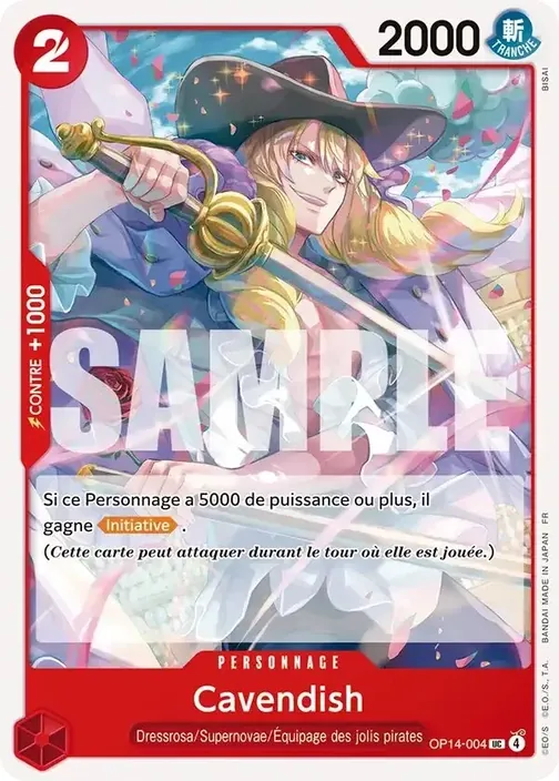Carte One Piece française OP14-004 Cavendish