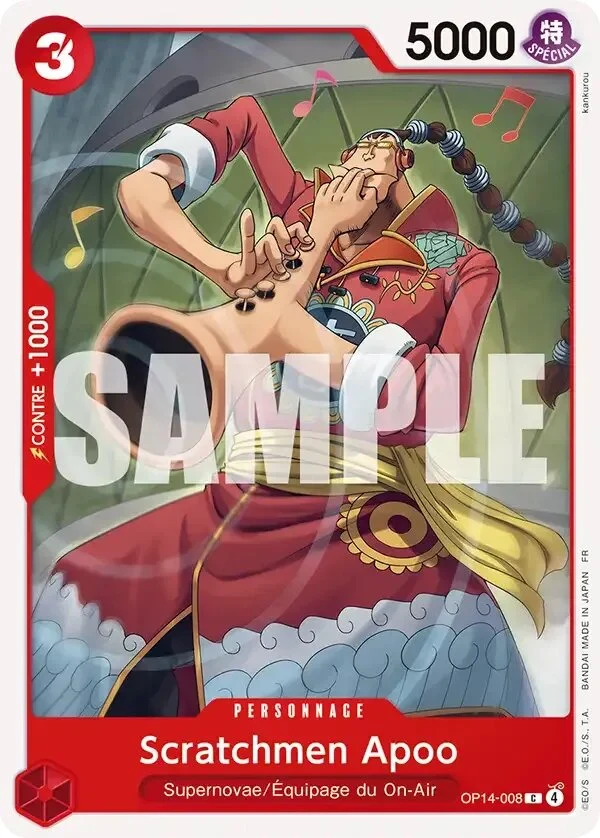 Carte One Piece française Scratchmen Apoo OP14-008 C