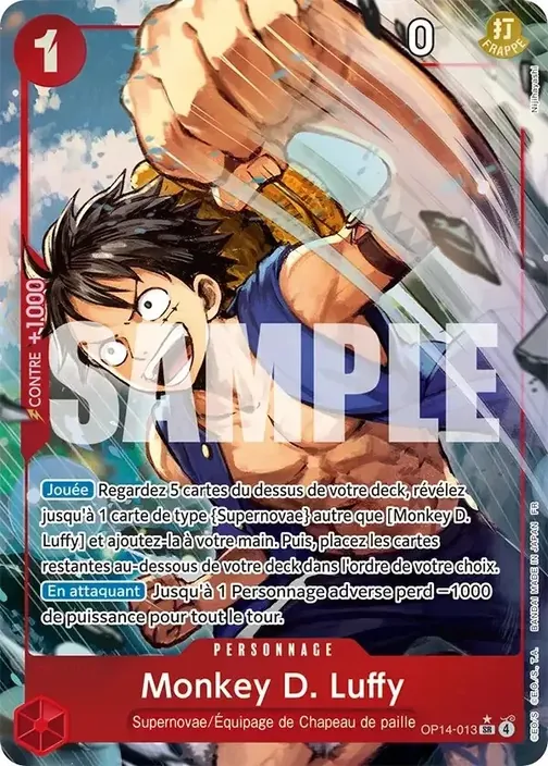 Carte One Piece française OP14-013 Monkey D. Luffy (version 2)