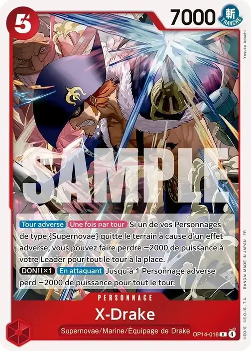 Carte One Piece française OP14-016 X-Drake
