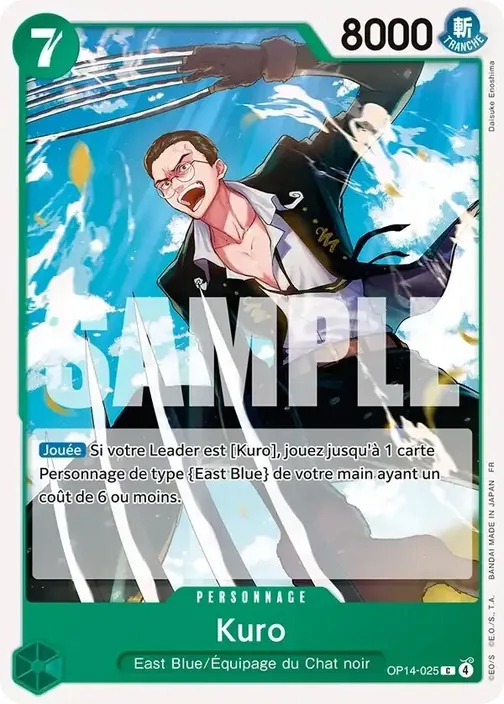 Carte One Piece française OP14-025 Kuro
