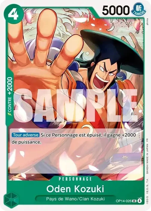 Carte One Piece française OP14-026 Oden Kozuki