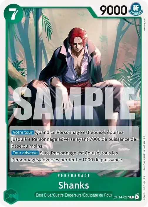 Carte One Piece française OP14-027 Shanks