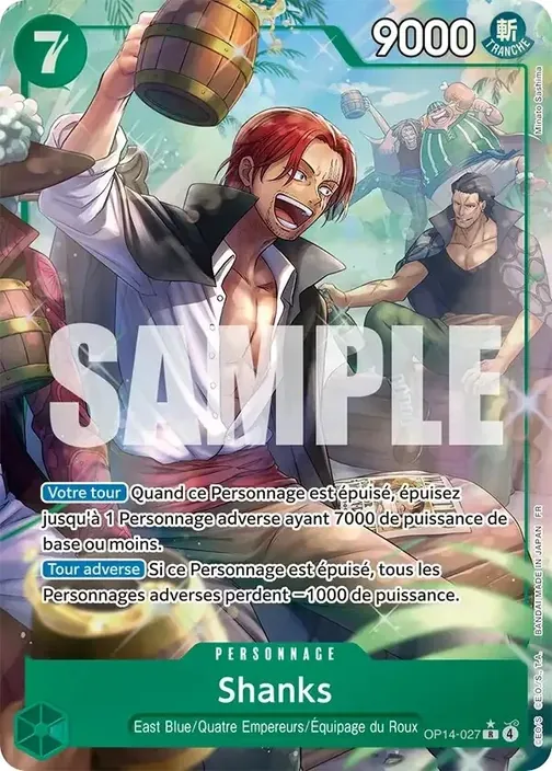 Carte One Piece française OP14-027 Shanks (version 2)
