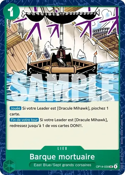 Carte One Piece française OP14-039 Barque mortuaire