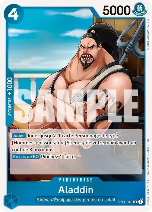 Carte One Piece française OP14-043 Aladdin