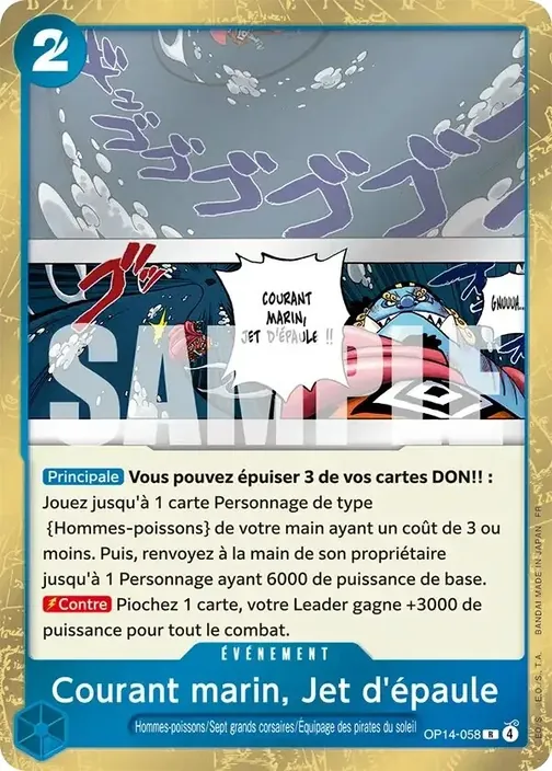 Carte One Piece française OP14-058 Courant marin, Jet d'épaule