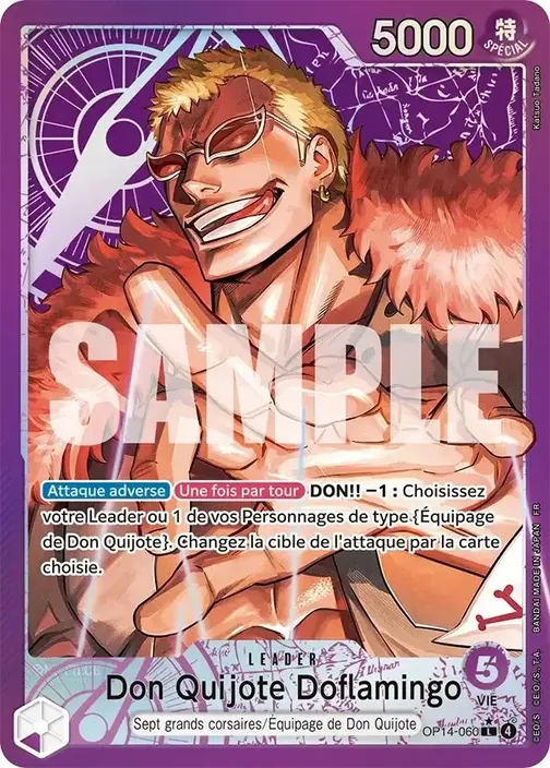 Carte One Piece française OP14-060 Don Quijote Doflamingo (version 2)