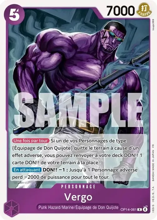 Carte One Piece française OP14-061 Vergo