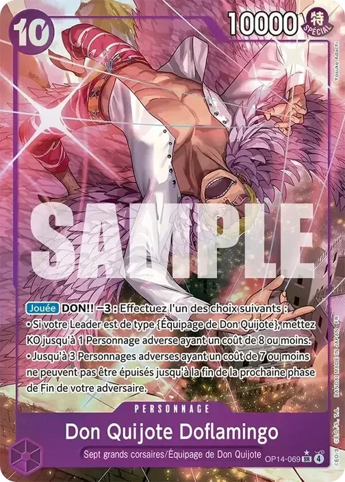 Carte One Piece française OP14-069 Don Quijote Doflamingo (version 2)