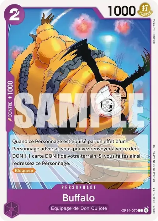 Carte One Piece française OP14-070 Buffalo