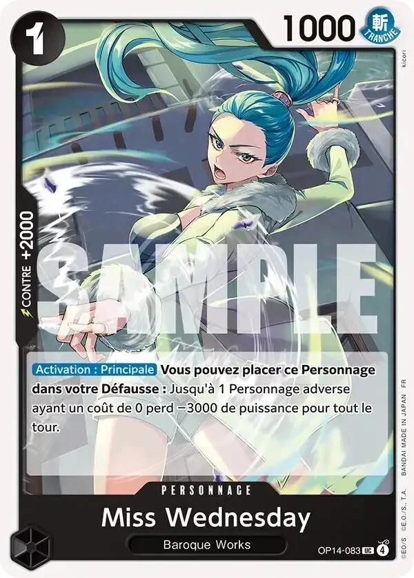 Carte One Piece française Miss Wednesday OP14-083 UC