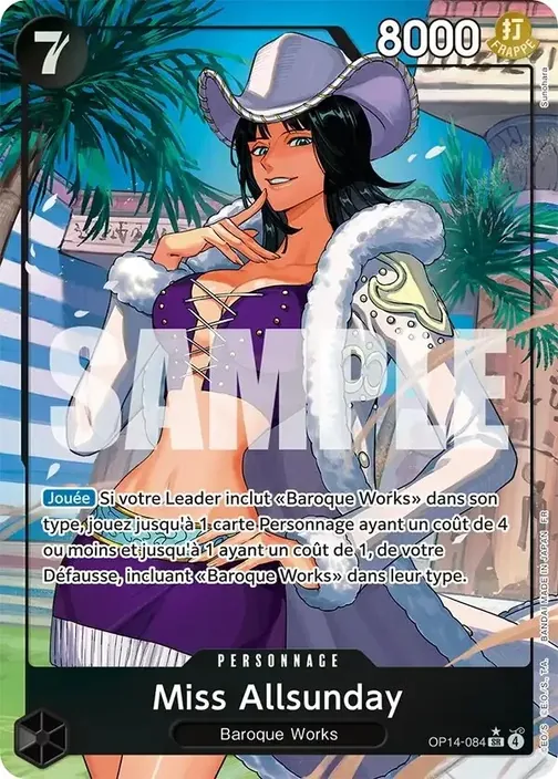 Carte One Piece française OP14-084 Miss Allsunday (version 2)
