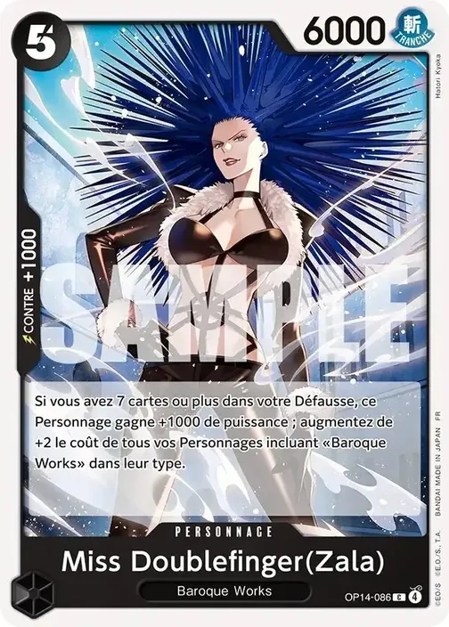 Carte One Piece française OP14-086 Miss Doublefinger(Zala)