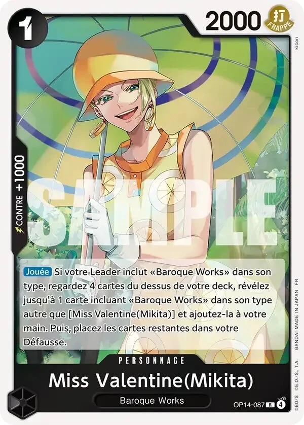 Carte One Piece française Miss Valentine(Mikita) OP14-087 R