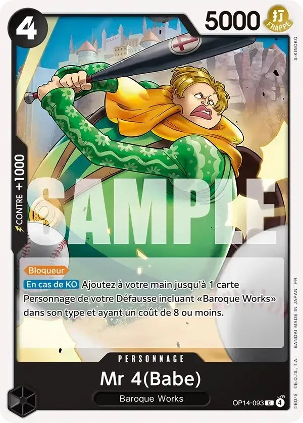 Carte One Piece française Mr 4(Babe) OP14-093 C