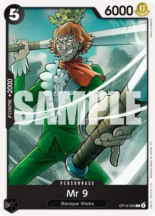Carte One Piece française OP14-095 Mr 9