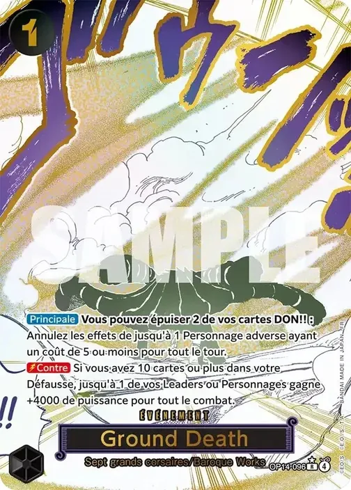 Carte One Piece française OP14-096 Ground Death (version 2)