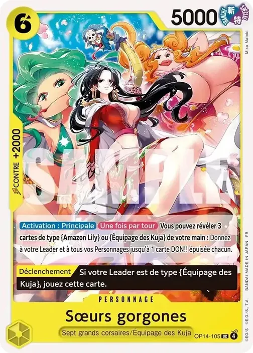 Carte One Piece française OP14-105 Sœurs gorgones