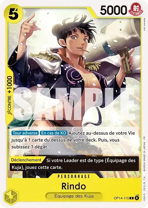 Carte One Piece française OP14-115 Rindo