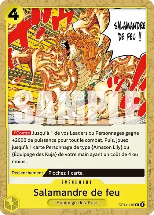 Carte One Piece française OP14-116 Salamandre de feu