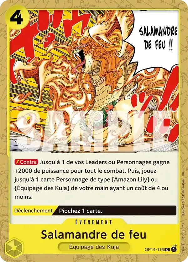 Carte One Piece française Salamandre de feu OP14-116 C