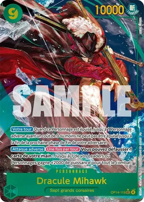 Carte One Piece française OP14-119 Dracule Mihawk (version 2)