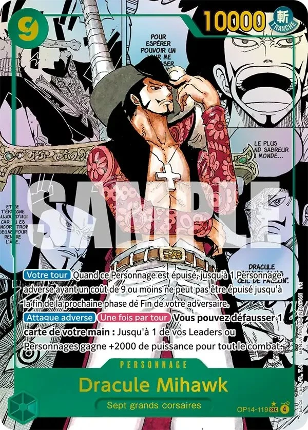 Carte One Piece française Dracule Mihawk OP14-119 SEC