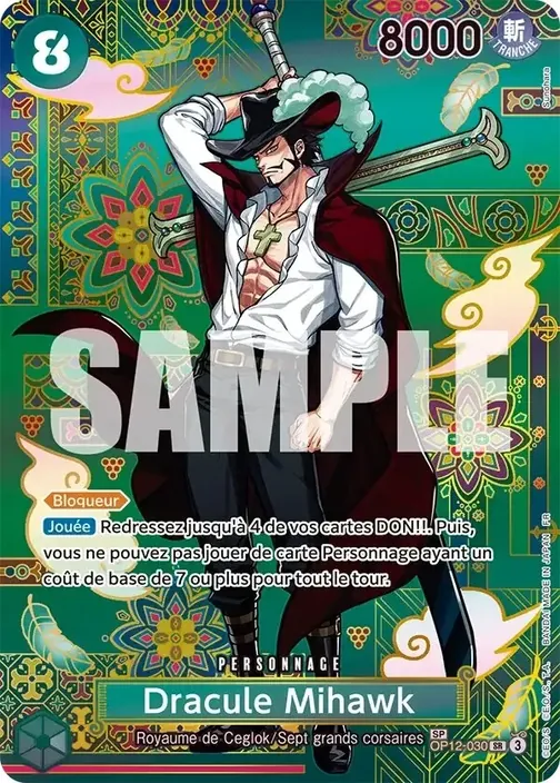 Carte One Piece française OP12-030 Dracule Mihawk