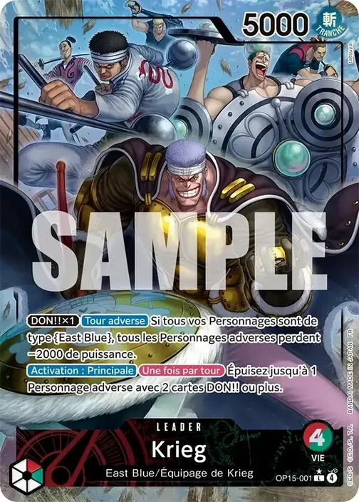 Carte One Piece française OP15-001 Krieg (version 2)