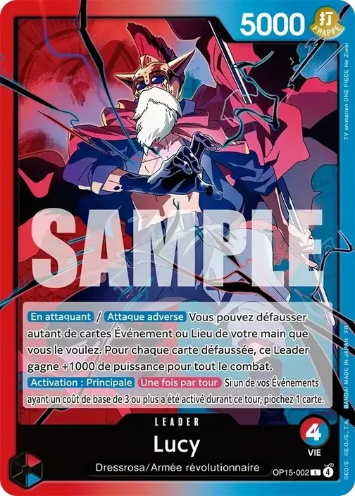 Carte One Piece française OP15-002 Lucy